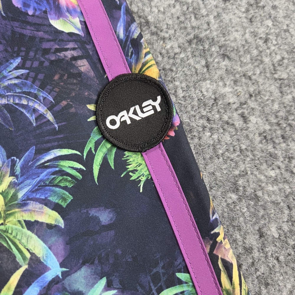 Oakley Boardshorts‎ Mens 34 Purple Palm Floral Hydrolix Quick Dry Swim Trunks - Picture 2 of 10